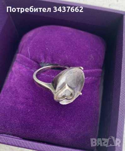 Сребърен пръстен камък със сърце , снимка 2 - Пръстени - 52133157