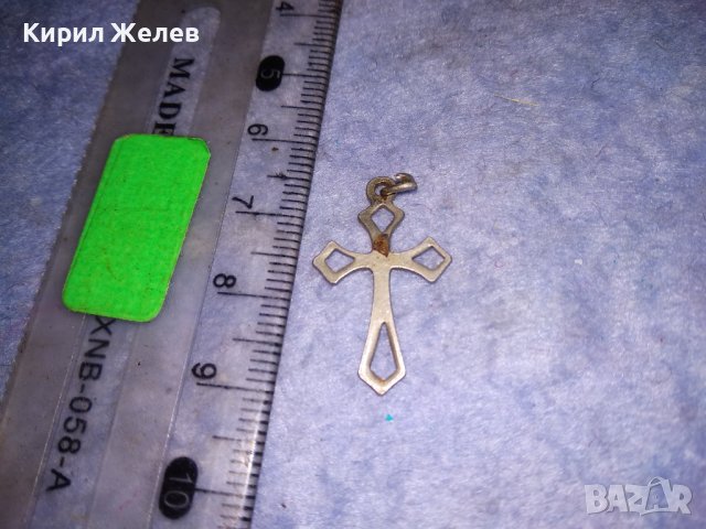 СТАРО ПОСРЕБРЕНО СТОМАНЕНО АЖУРНО РЕТРО КРЪСТЧЕ РЪЧНА ИЗРАБОТКА 38224, снимка 6 - Антикварни и старинни предмети - 40938737