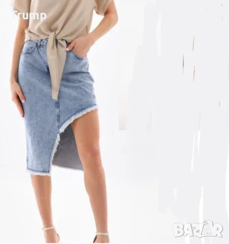 -40% Дънкова пола, асиметрична , снимка 1