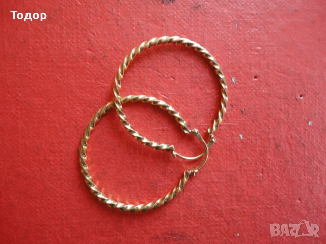 Страхотни позлатени обеци обици Au  Х, снимка 5 - Обеци - 53052388