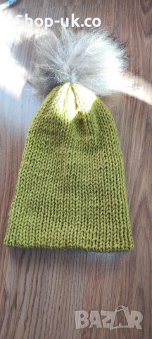 💛Страхотна шапка с естествен косъм 💛, снимка 4 - Шапки - 47843292