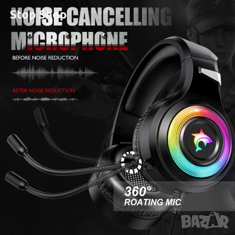 Геймърски слушалки Xbox One Слушалки със стерео съраунд звук, PS4 Геймърски слушалки с микрофон и LE, снимка 2 - Слушалки и портативни колонки - 40252023