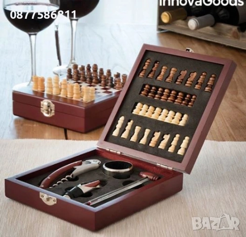 НОВА ДЪРВЕНА КУТИЯ С АКСЕСОАРИ ЗА ВИНО И ШАХ.ЛУКСОЗНИ ПОДАРЪЧНИ СЕТОВЕ ЗА ВИНО.ЛУКСОЗЕН СЕТ ЗА ВИНО+, снимка 8 - Подаръци за мъже - 53737155