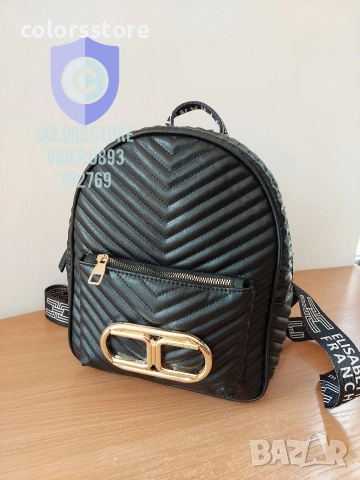 Черна раница Elizabetta Franchi код SG71, снимка 1 - Раници - 38893753