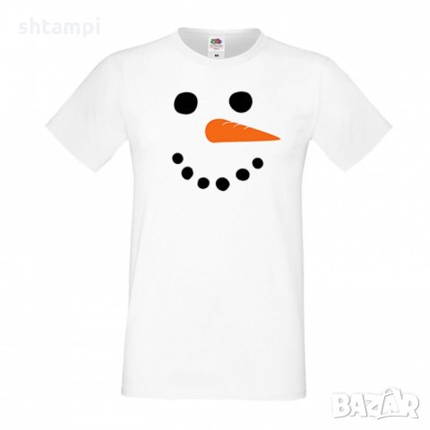 Мъжка тениска Коледа snowman face