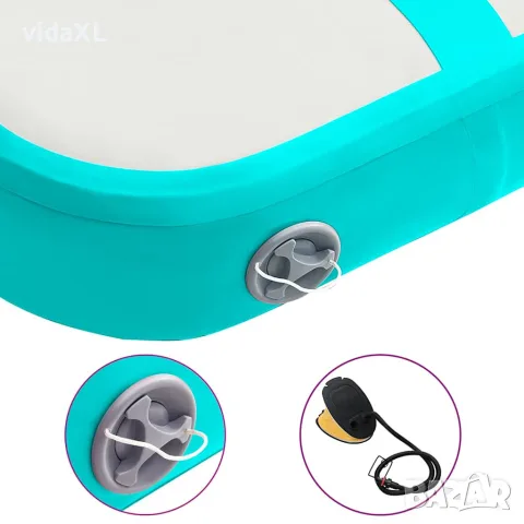 vidaXL Надуваем дюшек за гимнастика с помпа, 60x100x15 см, PVC, зелен, снимка 9 - Йога - 56148367