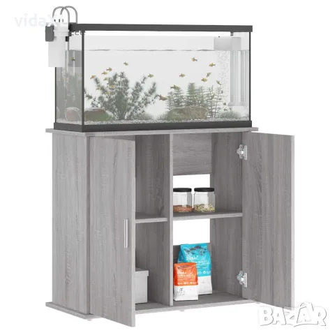 vidaXL Поставка за аквариум, сив сонома, 81x36x73 см, инженерно дърво, снимка 3 - Аквариуми - 56148090