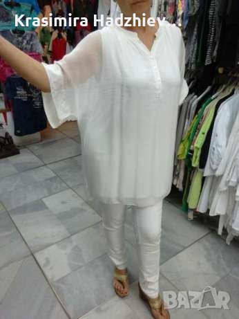 Бяла риза с модерна и удобна кройка, снимка 8 - Ризи - 17519789