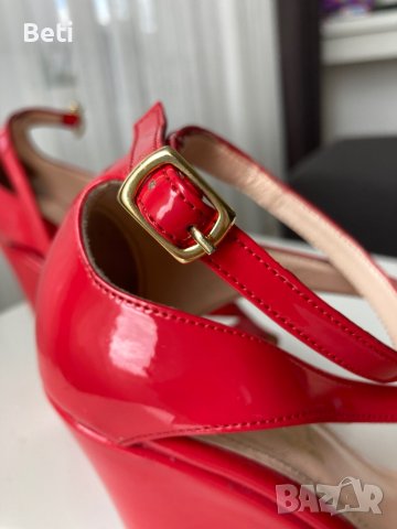  Bright shoes Дамски сандали на платформа в цвят корал, снимка 3 - Дамски елегантни обувки - 41161960