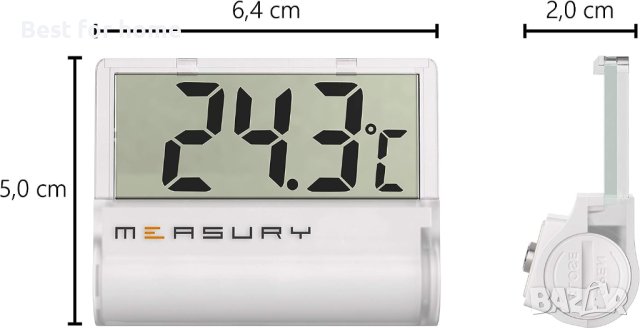 Measury TM11 Термометър за аквариум, за залепване, за сладка и солена вода, снимка 3 - Други стоки за дома - 41792009
