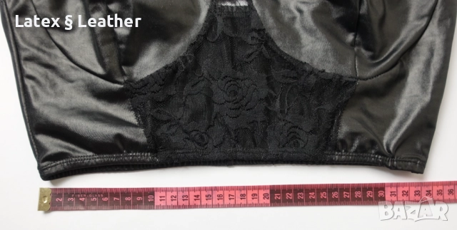 80В еластично бюстие с кожен/мокър ефект, снимка 6 - Корсети, бюстиета, топове - 52190665