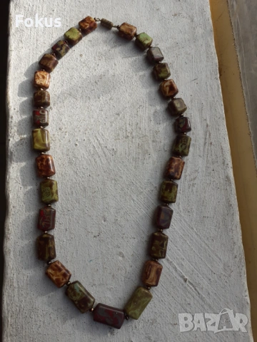 Гердан от яспис - колие огърлица, снимка 3 - Антикварни и старинни предмети - 53445662