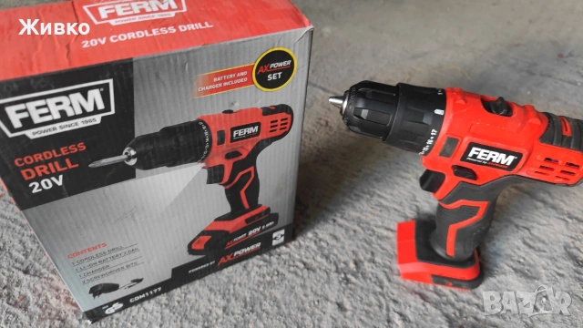 Акумулаторни инструменти Ferm - циркуляр, пр. трион, винтоверт, водоструйка, храсторез, снимка 6 - Винтоверти - 53711718