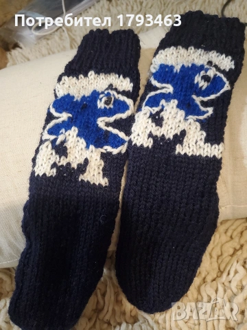 Ръчно плетени детски чорапи от вълна, ходило 15см., снимка 10 - Чорапи - 41115280