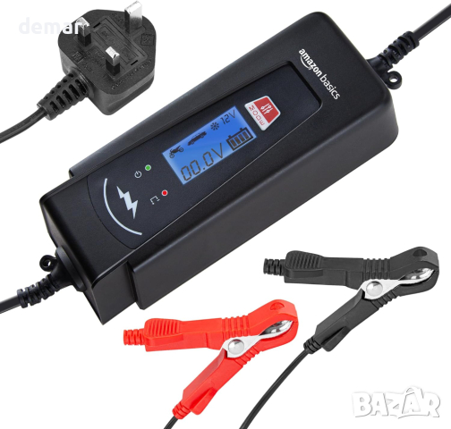 Amazon Basics 2A/4A Автоматично смарт 6V/12V зарядно устройство за батерии с функция за тестване