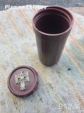 бакелитена цилиндрична немска кутика в която е поставян сапуна за бръснене , снимка 5 - Антикварни и старинни предмети - 52165888