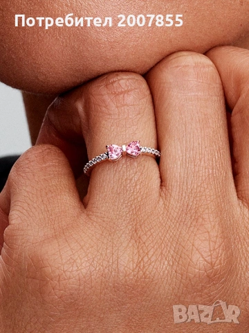 Сребърен пръстен Pandora с панделка , снимка 6 - Пръстени - 53790629