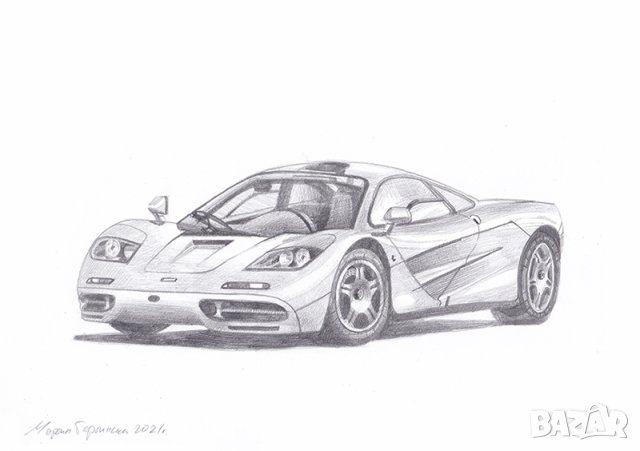 Рисунка на McLaren f1 . Молив. , снимка 1 - Картини - 34667187