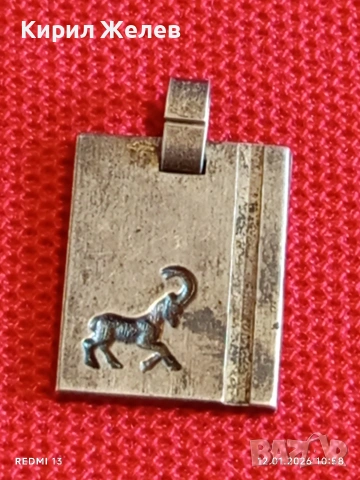 Сребърна висулка с зодиакален знак КОЗИРОГ ♑ ювелирна изработка 52592, снимка 7 - Колиета, медальони, синджири - 53070194