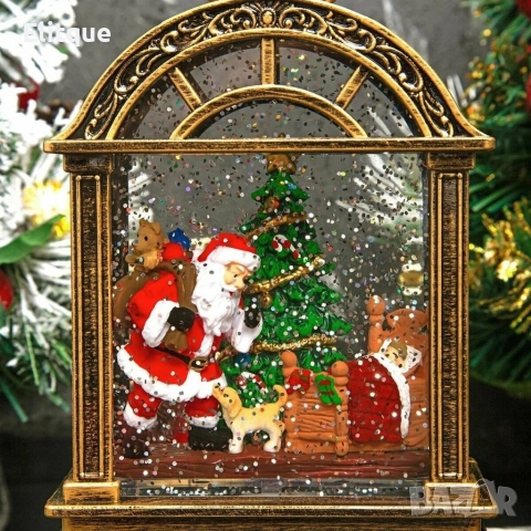 Коледен фенер с музика и снежен ефект – празнична лампа с LED светлина, снимка 7 - Декорация за дома - 52820141