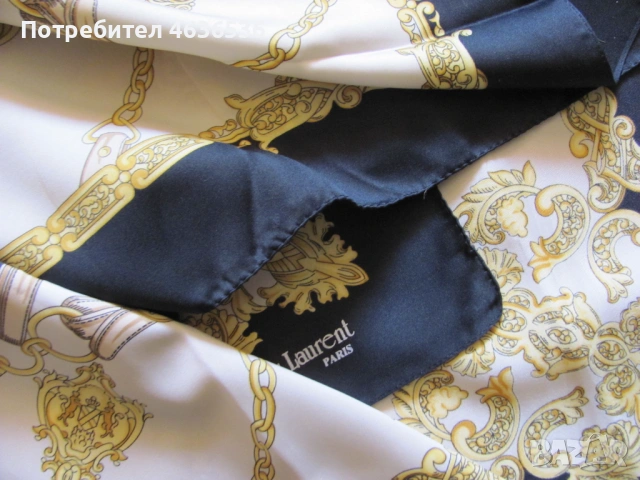 Винтидж Дамски шал Roger Laurent PARIS , 85х85см., снимка 6 - Шалове - 53258700