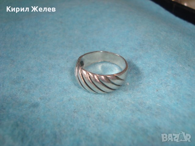 СТАР СРЕБЪРЕН АРТ ДЕКО ПРЪСТЕН ВИСОКА ПРОБА СРЕБРО АНГЛИЯ АЖУРНА МАЙСТОРСКА РЪЧНА ИЗРАБОТКА 25805, снимка 4 - Пръстени - 35747958