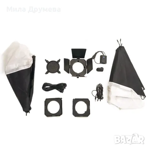 Сет за СТУДИЙНО ОСВЕТЛЕНИЕ с три прожектора и аксесоари, снимка 8 - Светкавици, студийно осветление - 48271868