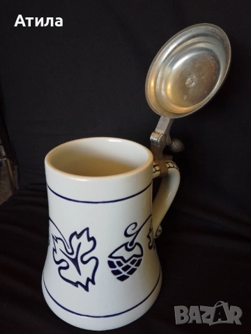 халба порцелан и метал немска, снимка 2 - Антикварни и старинни предмети - 52866064