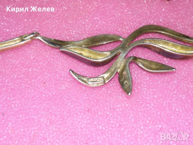 ФЛОРАЛНО СРЕБЪРНО КОЛИЕ СРЕБРО 925 с ЦИКОНИ ЧАСТ от КОМПЛЕКТ с НУЖДА от РЕМОНТ РЕСТАВРАЦИЯ! 41925, снимка 7 - Колиета, медальони, синджири - 44394281