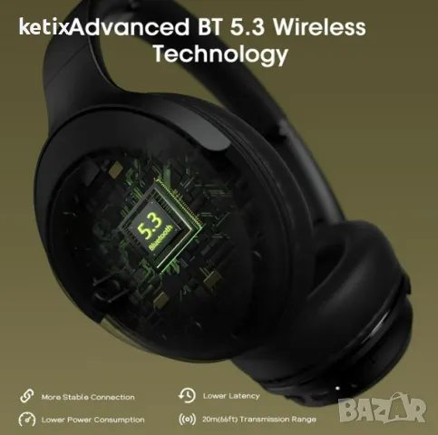 Безжични Bluetooth слушалки DOQAUS, снимка 5 - Слушалки и портативни колонки - 48492183