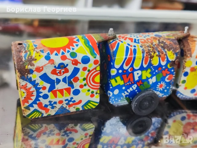 Стара ламаринена играчка влак, снимка 2 - Колекции - 50850349