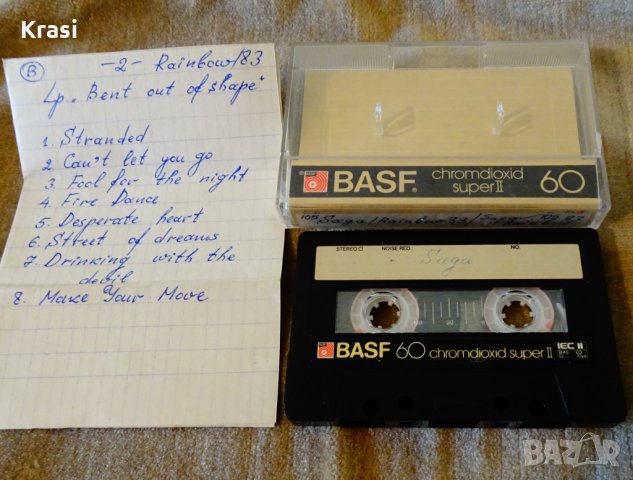 BASF аудиокасета с Saga и Rainbow, снимка 2 - Аудио касети - 35844941