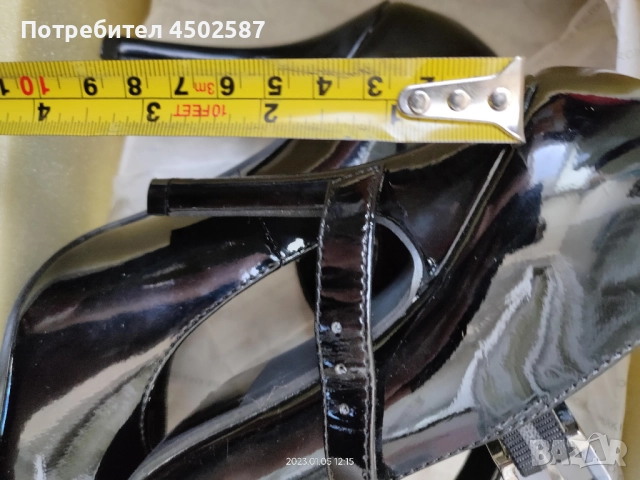 Черни лачени обувки тип Мери Джейн, снимка 5 - Дамски обувки на ток - 52988927