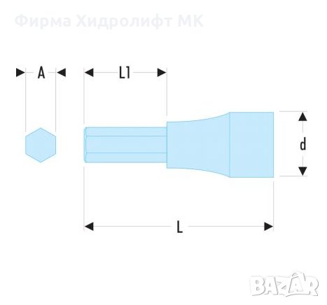 FACOM STM.10 Вложка с накрайник шестостен 10мм. 1/2'', снимка 2 - Гедорета - 34587021