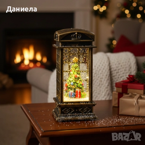 Коледна снежна лампа с LED светлина – празнична магия за уютен дом и топъл коледен дух, снимка 5 - Декорация за дома - 52815667