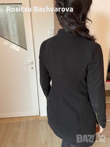 Черно палто Stradivarius, XS размер, снимка 13 - Палта, манта - 27770166