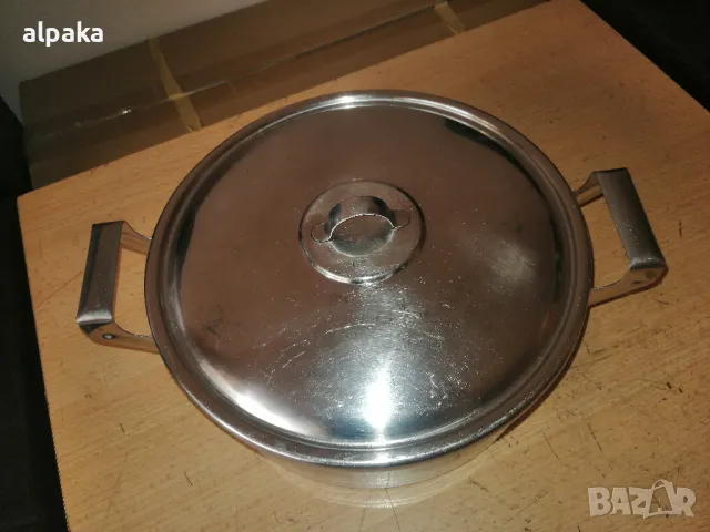 Продавам българска тенджера на Хром Силистра, алпака, 4.5литра, снимка 2 - Съдове за готвене - 48930997