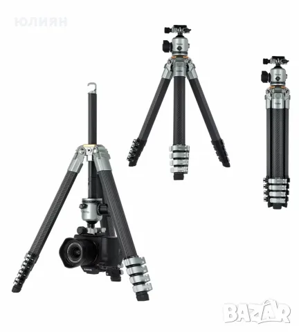 Статив Rollei – карбонов, професионален, с глава и чанта, снимка 3 - Чанти, стативи, аксесоари - 56262068