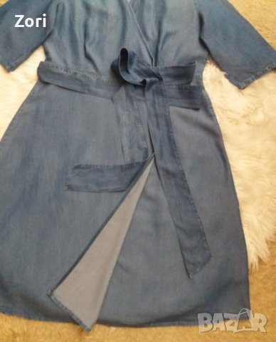 Дънкова рокля тип "прегърни ме" - ХЛ/2ХЛ размер , снимка 3 - Рокли - 41962987