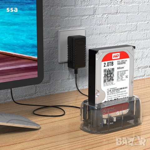 докинг станция - HDD/SSD Dock - 3.5 inch USB3.0, transparent, снимка 1 - Други - 35687347