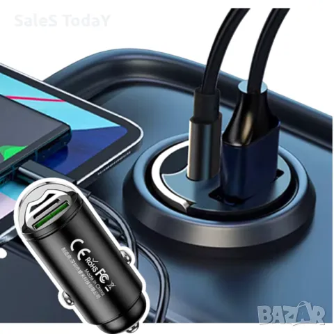 Адаптер за запалка мини, с USB и type C порт