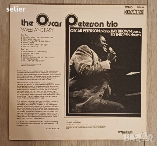 The Oscar Peterson Trio ‎– Sweet And Easy Издание 🇬🇧 UK  Стил:JAZZ,BOP Състояние на винила:NEAR MI, снимка 2 - Грамофонни плочи - 53650638