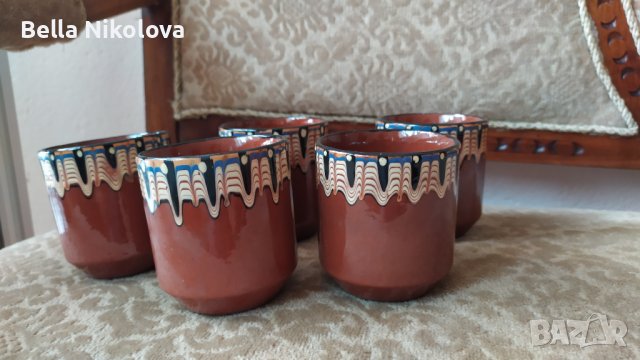Български керамични чаши за вино.  