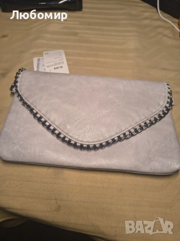 ELIOX - Елегантна дамска чанта с верижка и презрамка за рамо, изработена от мека изкуствена , снимка 3 - Чанти - 53854806