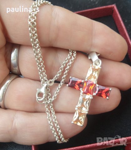 Винтидж / Два различни броя / Стар марков сребърен кръст "Lumani" / проба 925 , снимка 3 - Колиета, медальони, синджири - 41327631