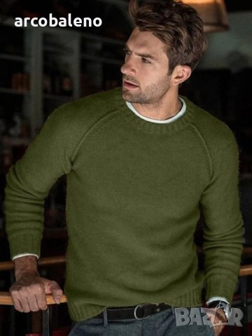 Мъжки пуловер с кръгло деколте, 6цвята - 023, снимка 6 - Пуловери - 42708129