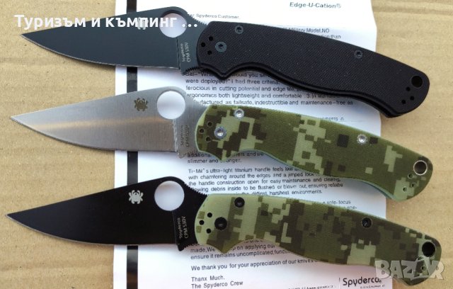 Сгъваем нож Spyderco  Paramilitary, снимка 14 - Ножове - 40377095