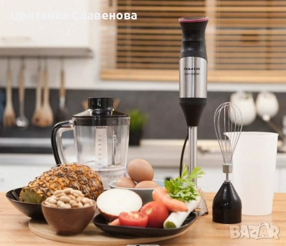 Вертикален миксер Taurus Bapi 1200 Plus Inox, 1200W, 20 скорости, Pulse функция, 4 аксесоара, чопър , снимка 2 - Чопъри и пасатори - 50977278