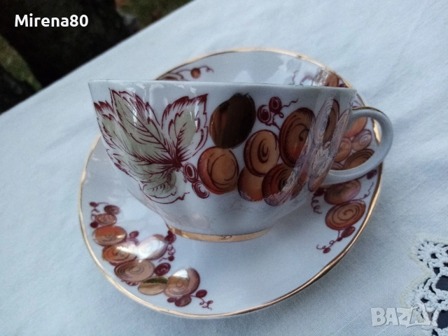 * Золотой виноград - ЛФЗ * - пълен сервиз за чай !, снимка 15 - Сервизи - 51952036
