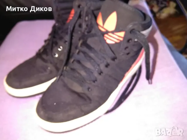 	Adidas женски високи маркови маратонки естествена кожа US 5.5 UK 5 стелка 240мм №38 отлични, снимка 2 - Маратонки - 50303710